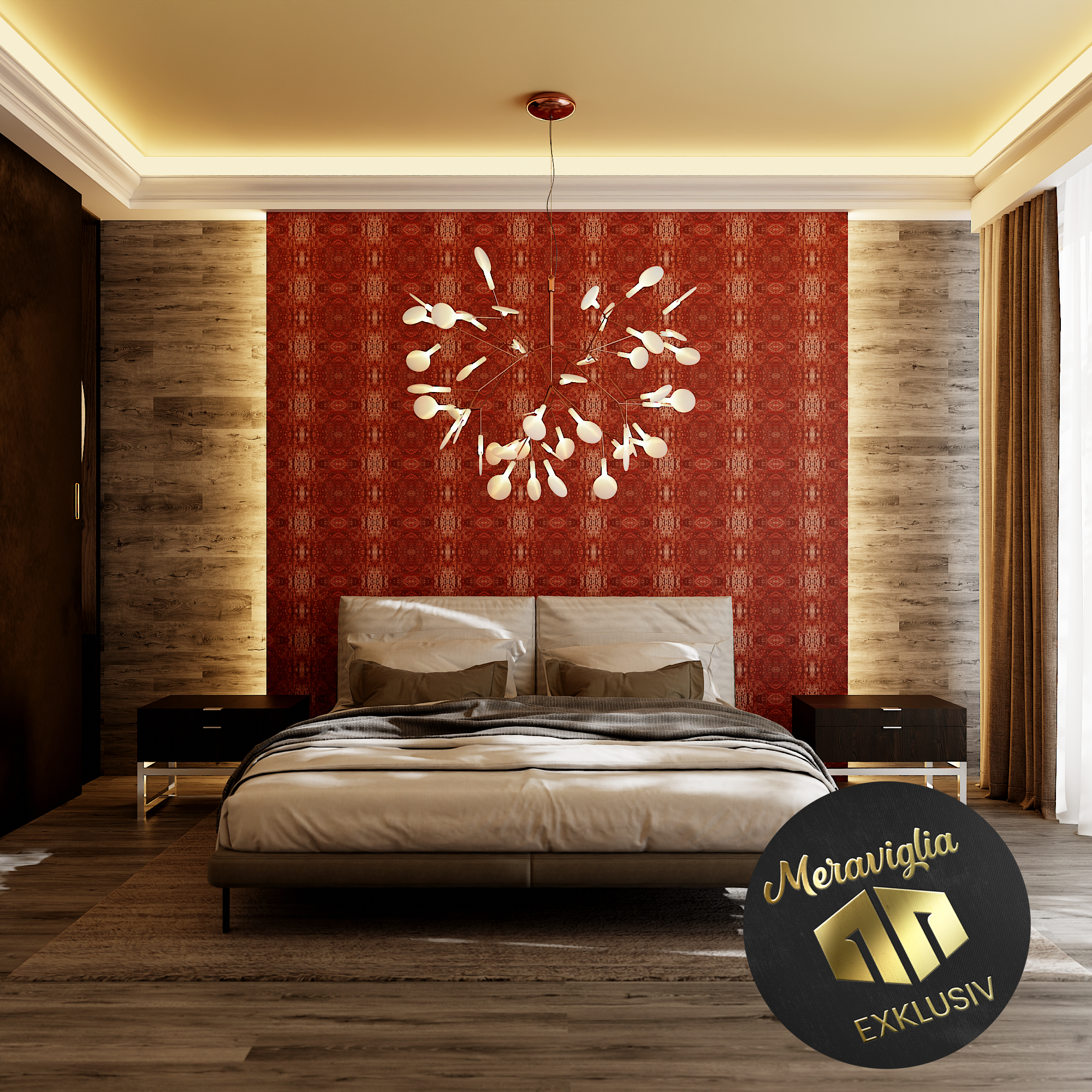 Red Stone N°.01 Tapete Raum rote Stein Textur Ambiente Hotelzimmer