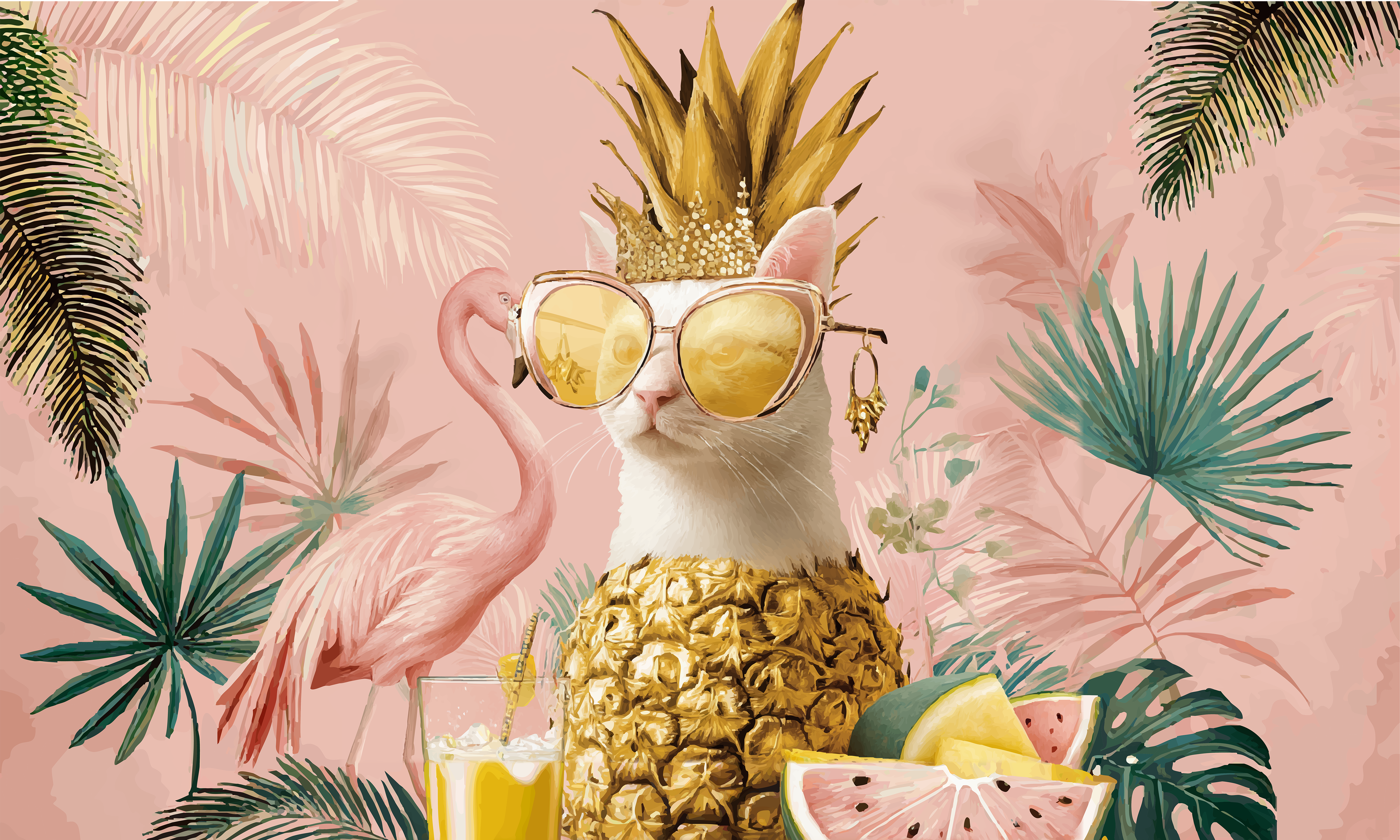 A4-Muster Summer Queen in Rosé