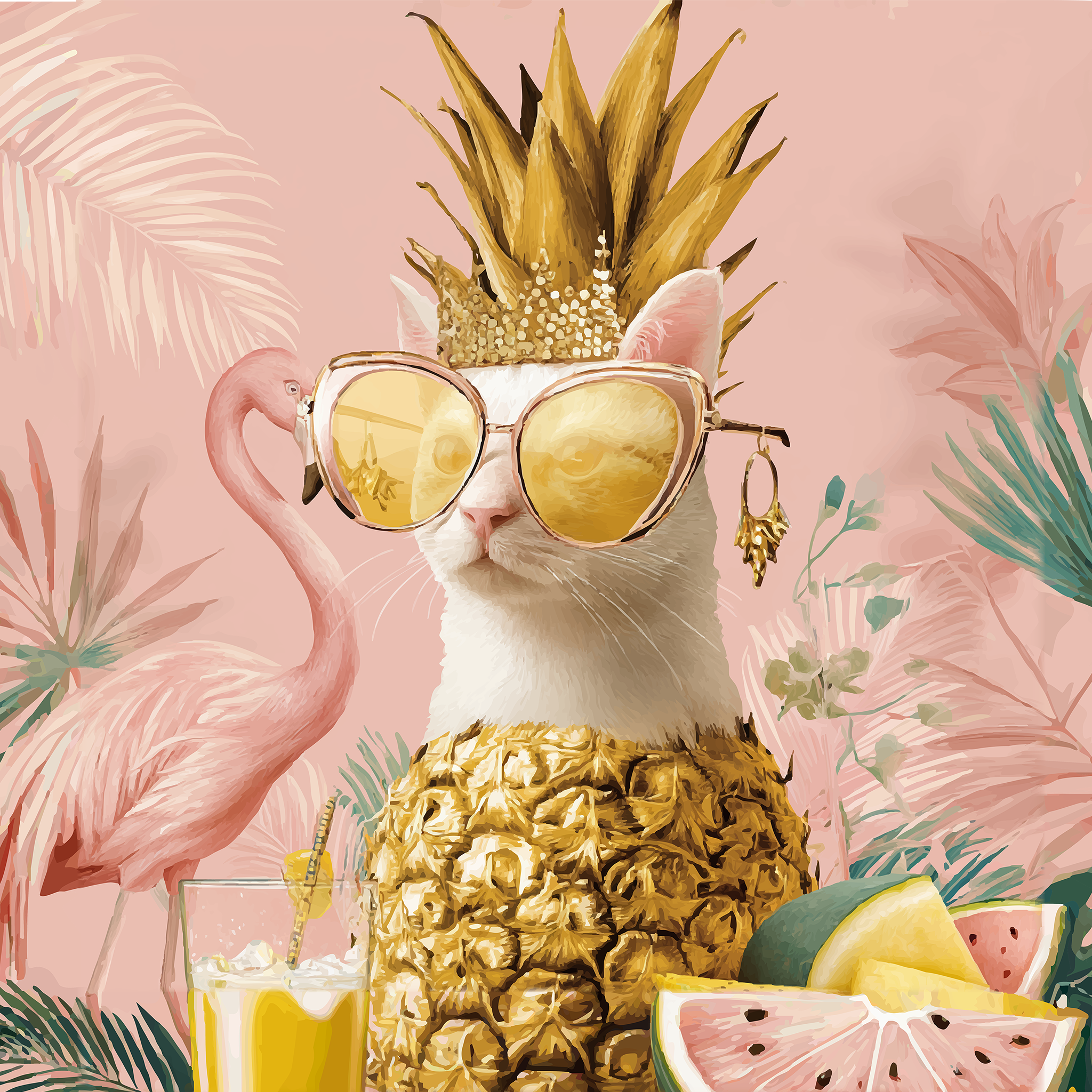 A4-Muster Summer Queen in Rosé