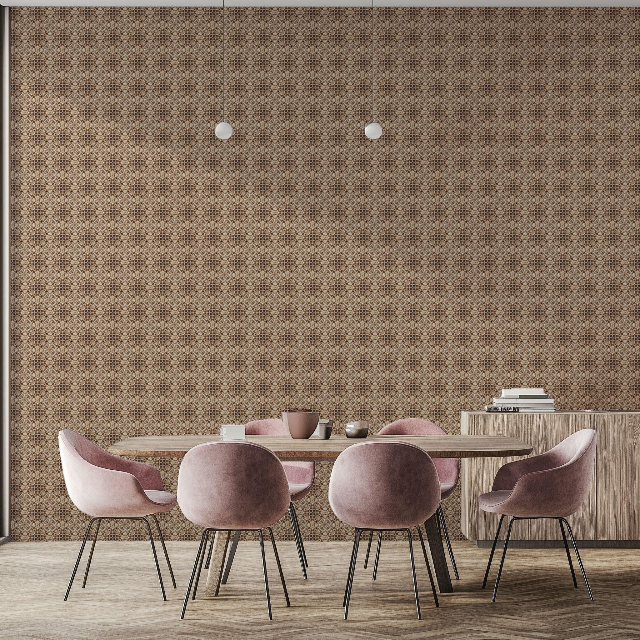 Wandgestaltung mit Tapete Filigrana in Esszimmer