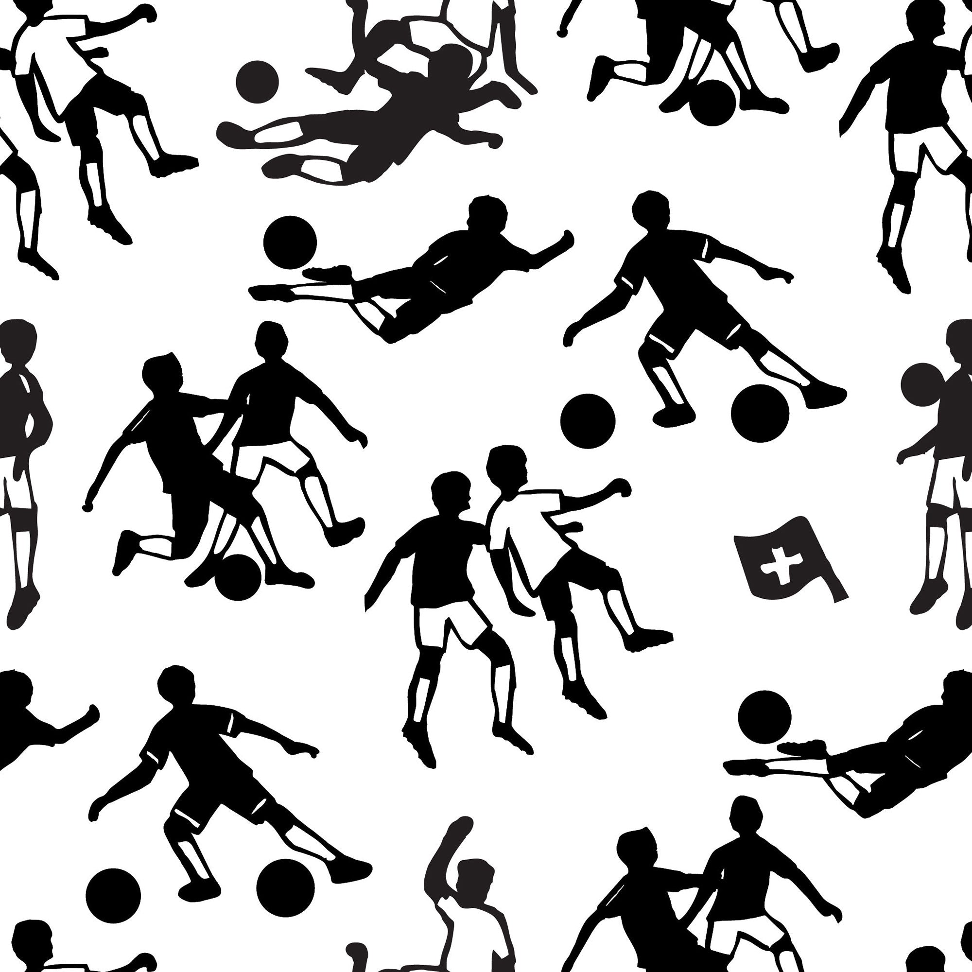 Detail der Heimspiel-Tapete: Fahnen, Zweikämpfe und Symbolik des Schweizer Fussballs