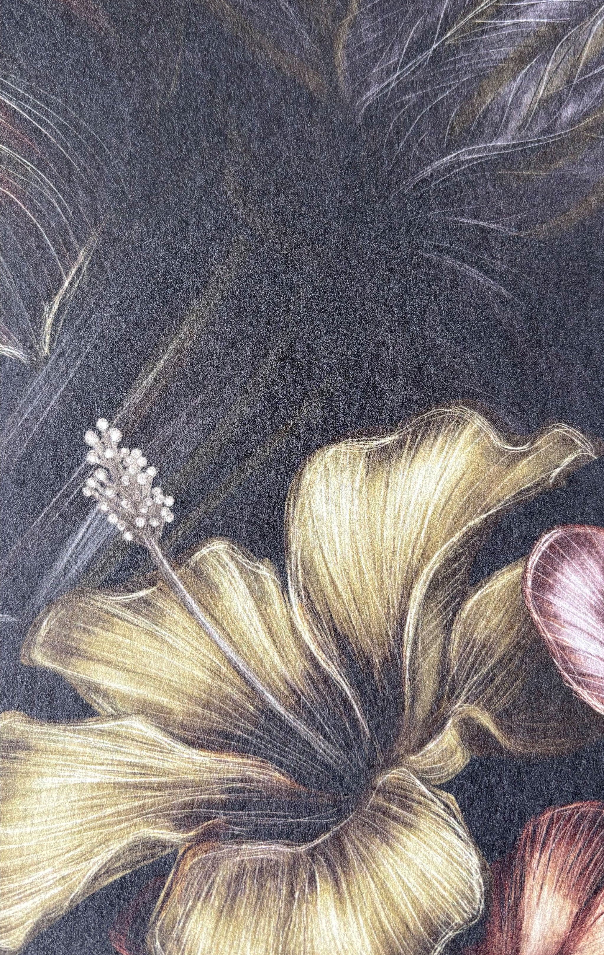 Eden Noir – Exklusive Design-Tapete mit floralen Motiven und exotischen Vögeln