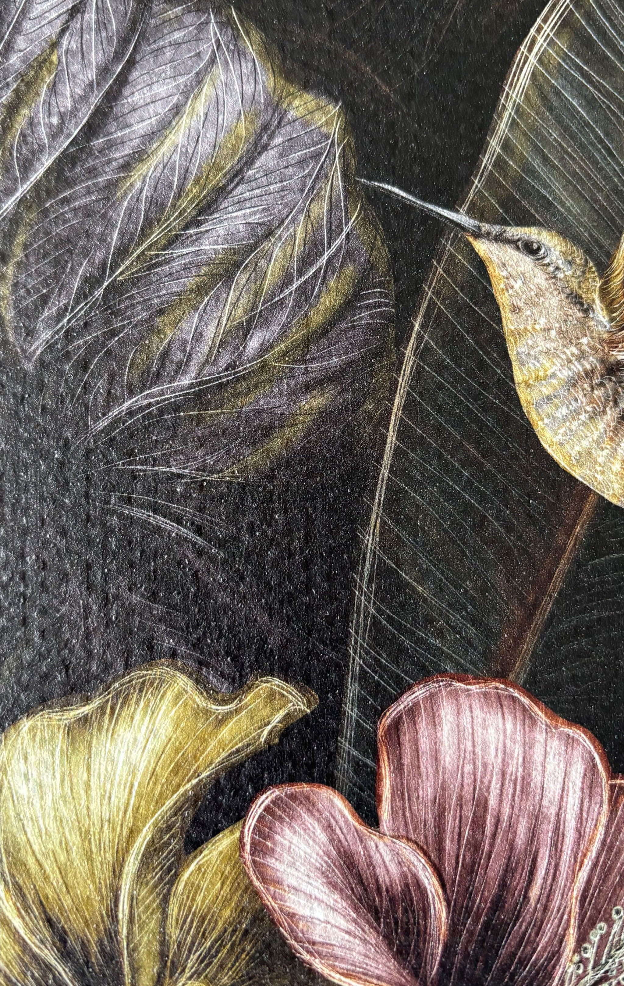 Eden Noir – Exklusive Design-Tapete mit floralen Motiven und exotischen Vögeln