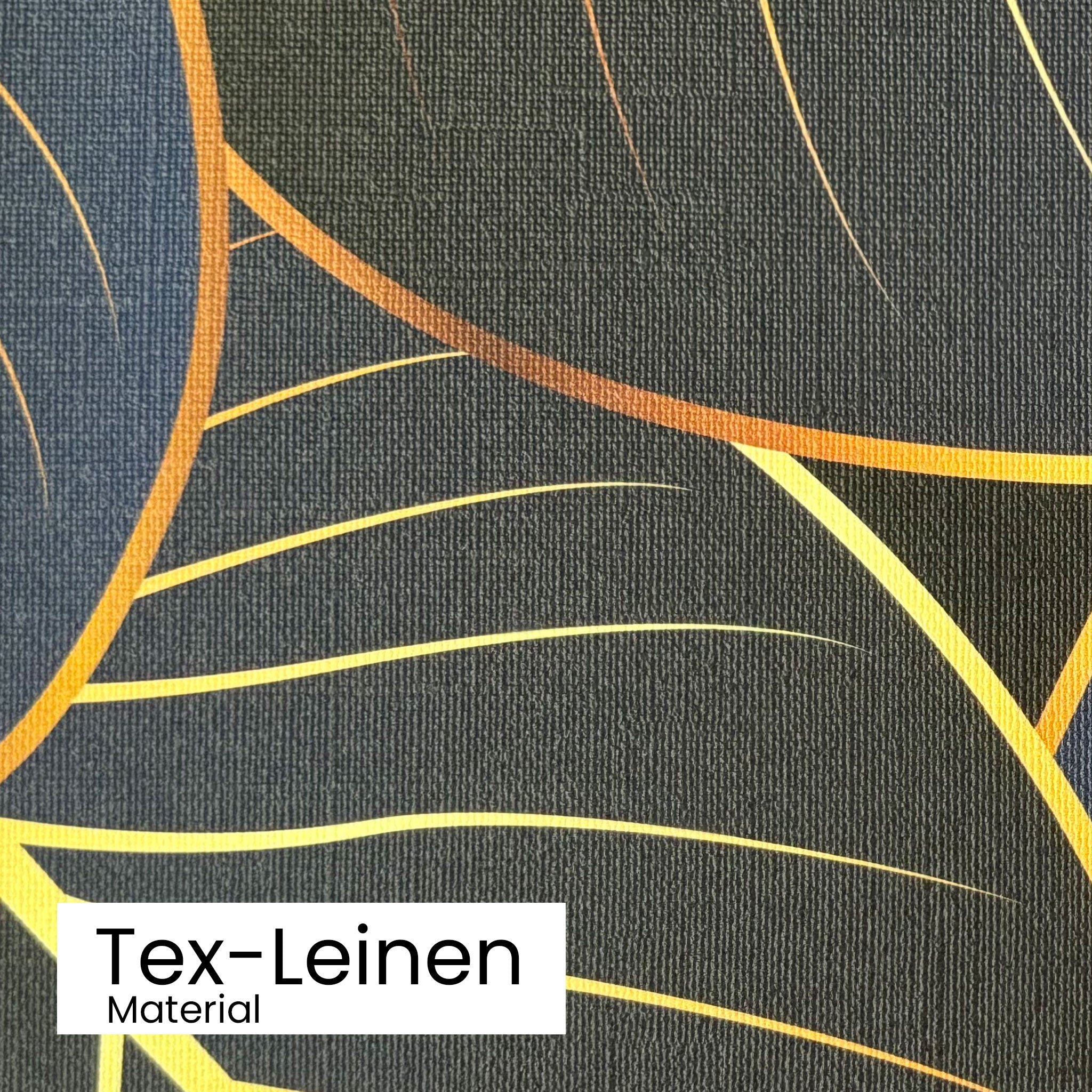 Tapete Midnight Botanica Detailansicht Material Tex-Leinen