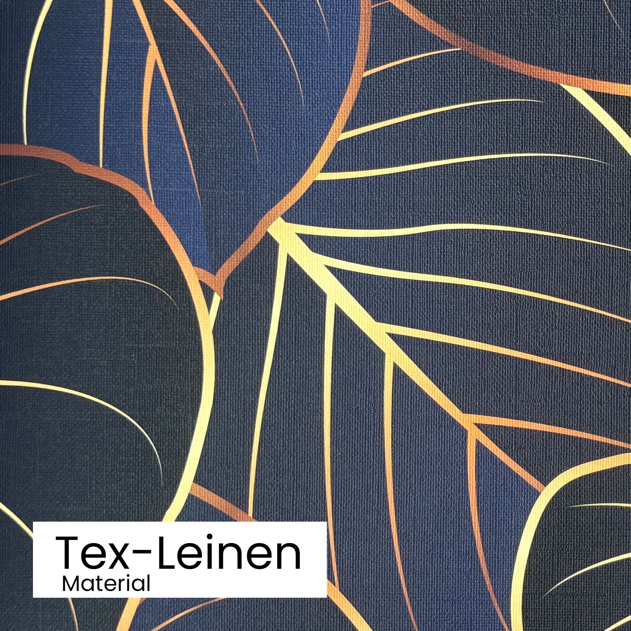 Tapete Midnight Botanica Detailansicht Material Tex-Leinen
