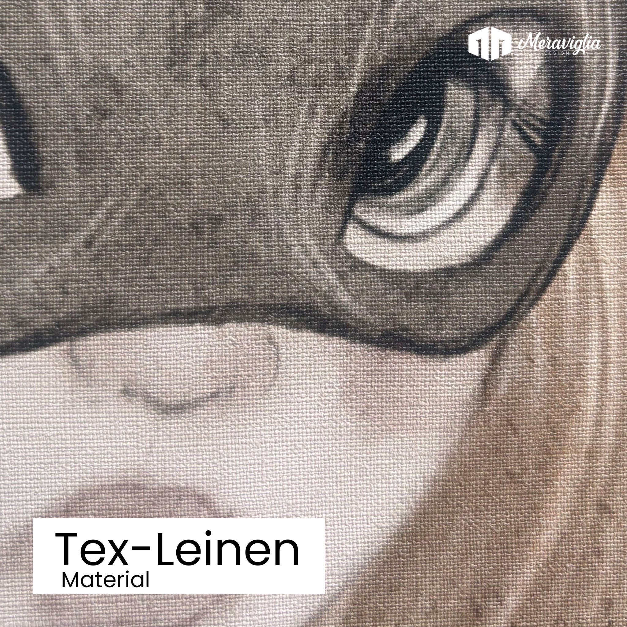 Detailansicht Tapete mit Mädchen in Tex-Leinen