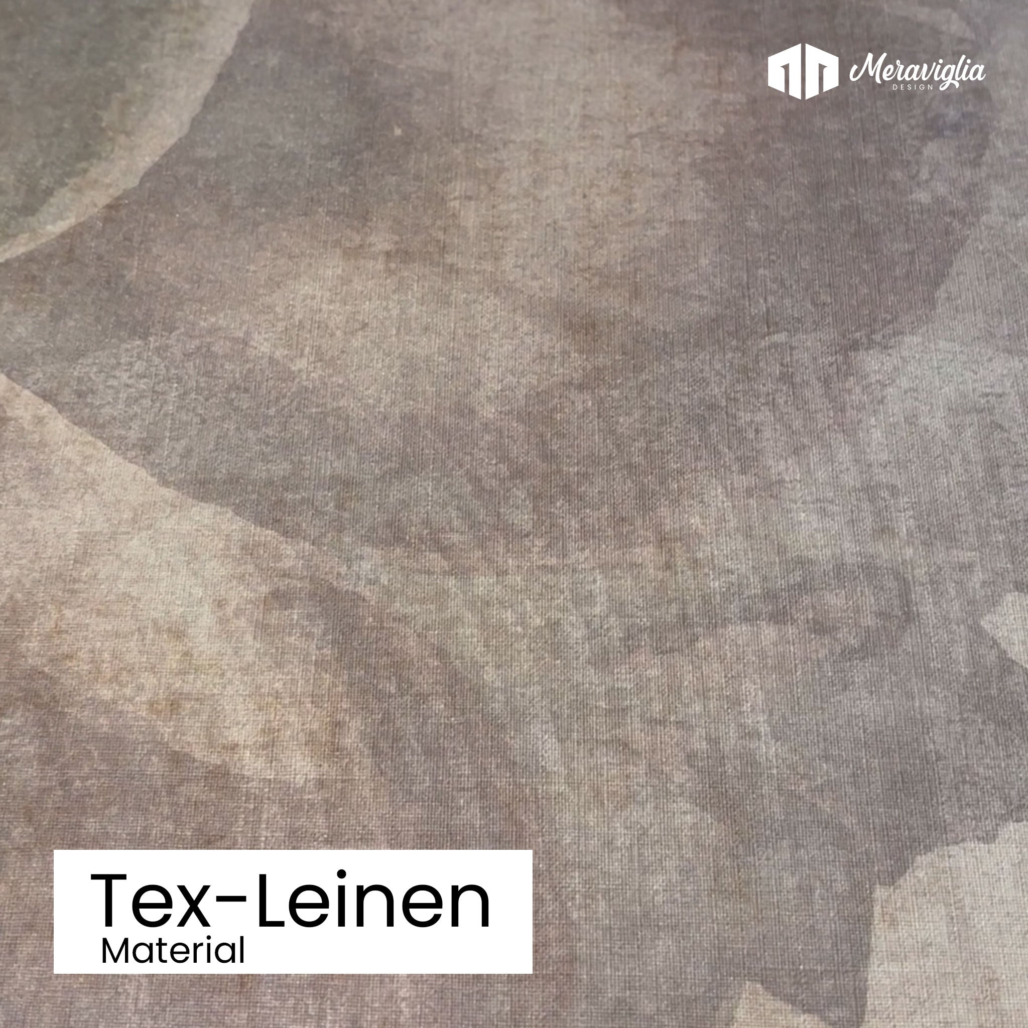 Tapete mit Rose in Beigetönen auf Material mit Leinenstruktur