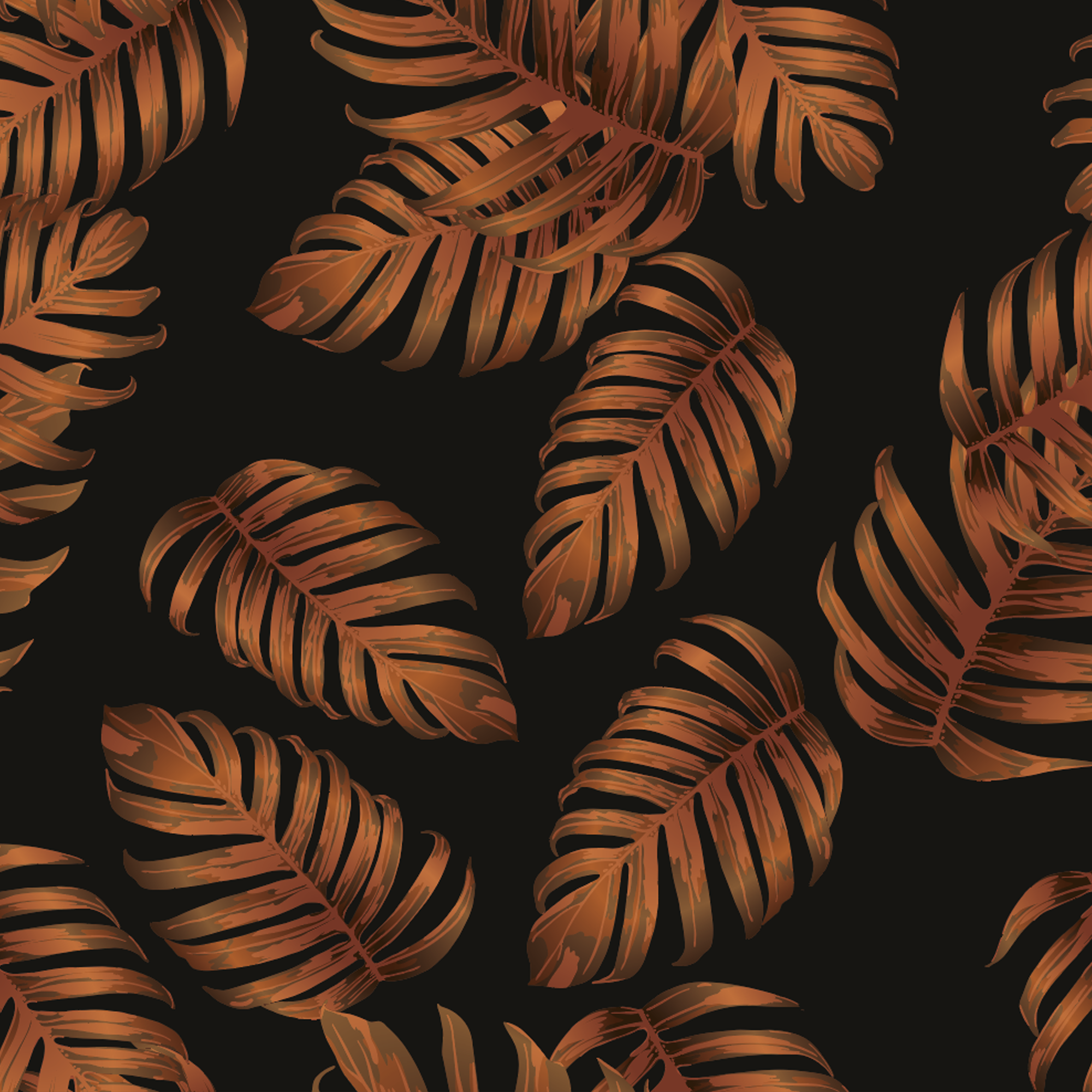 Tropical Noir Tapete Nahaufnahme schwarze Blätter Detail