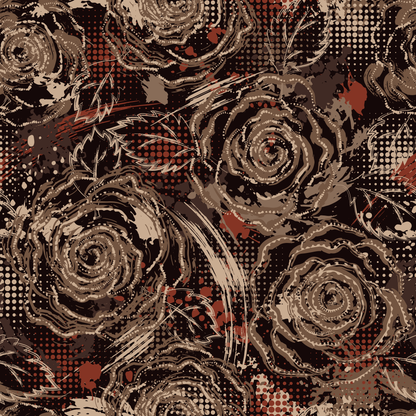 Bloom & Dots Tapete – Florales Retro-Design mit Punkten & Kontrasten