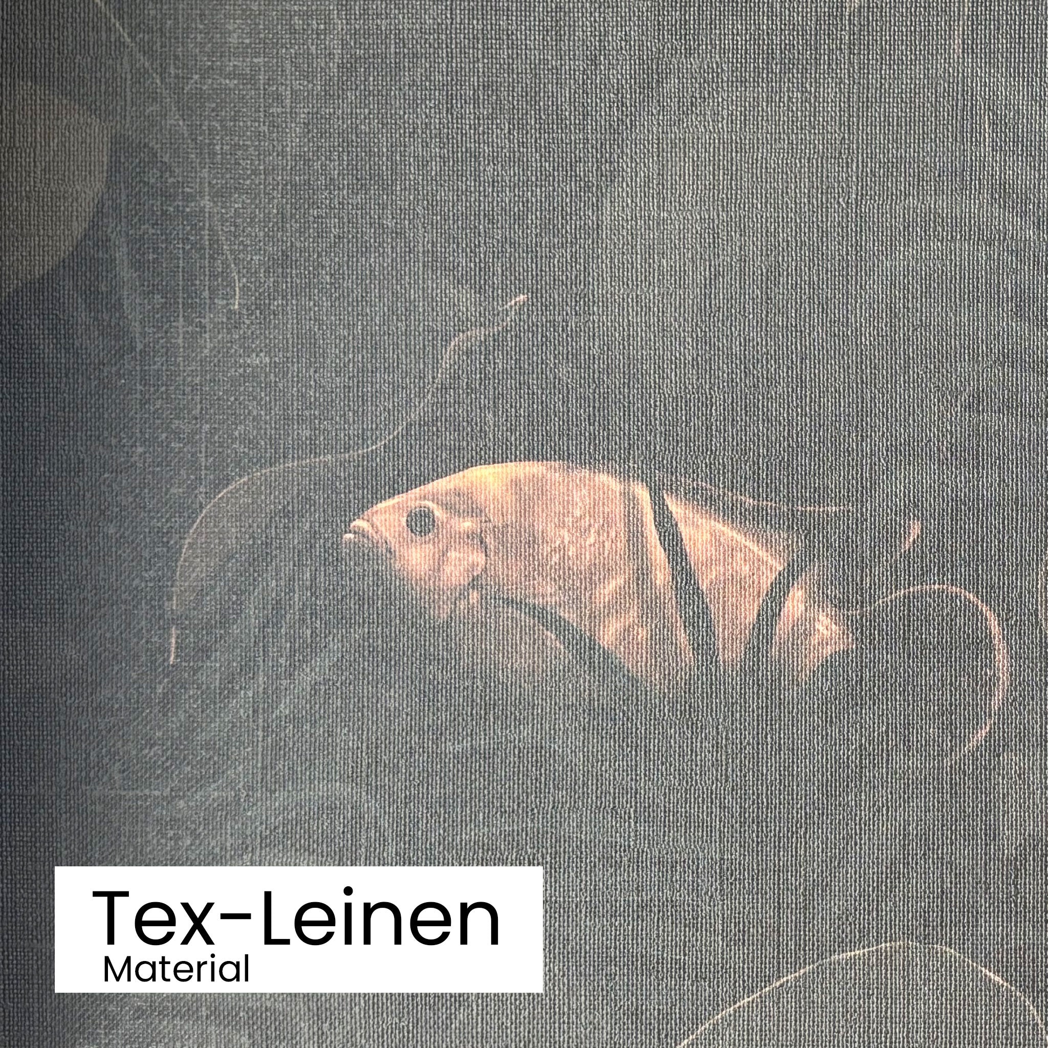 Tapete Dschungel Lagune Detailansicht Material Tex-Leinen