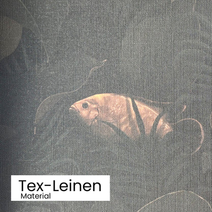 Tapete Dschungel Lagune Detailansicht Material Tex-Leinen