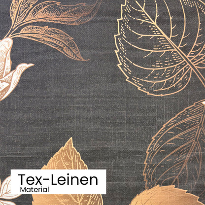 Golden Bloom Noir – Luxus-Tapete mit goldenen Blumen auf Schwarz