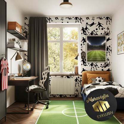 Heimspiel – Fussball-Tapete im Scherenschnitt-Design aus der Schweiz