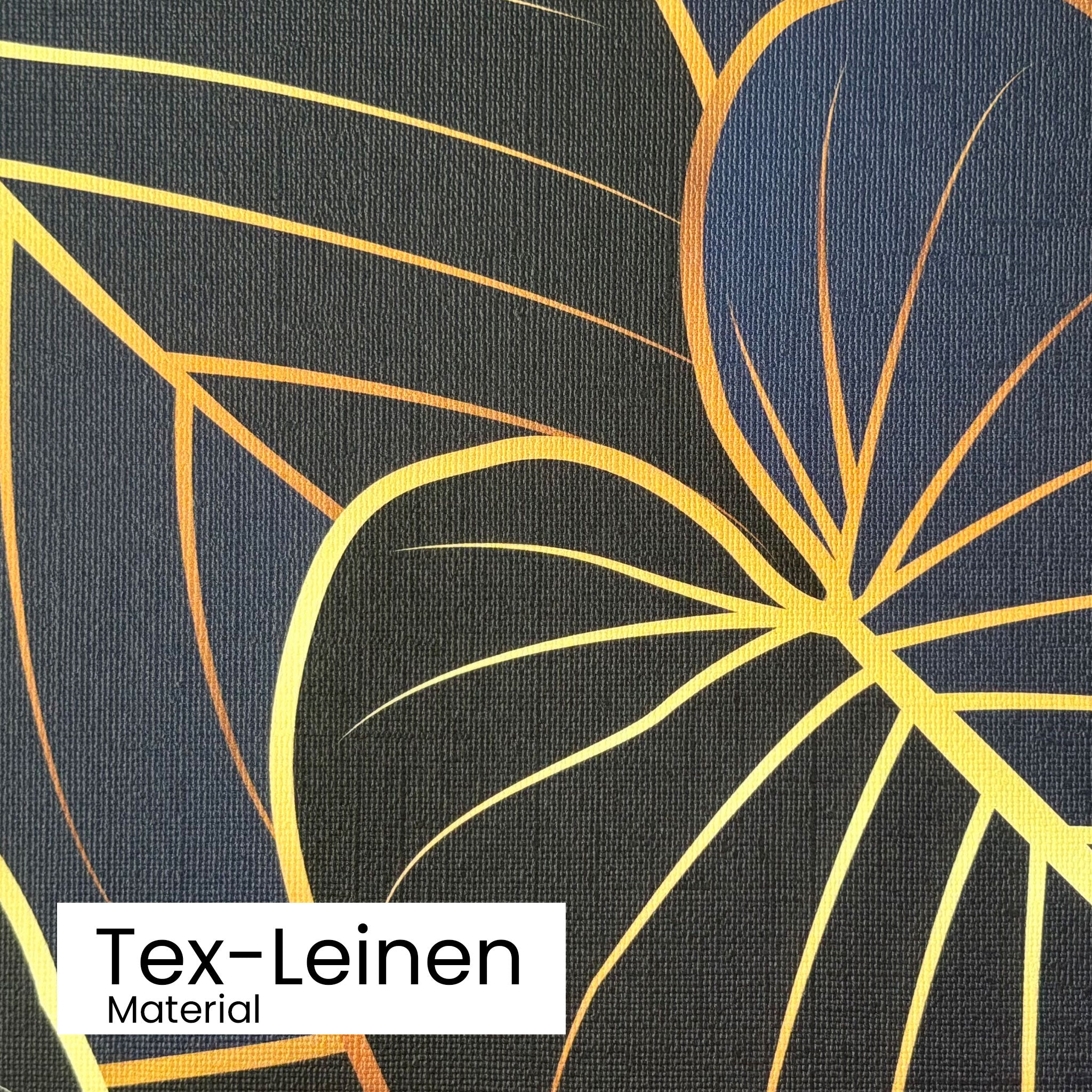 Tapete Midnight Botanica Detailansicht Material Tex-Leinen