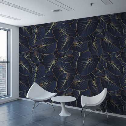 Tapete Midnight Botanica in Warteraum