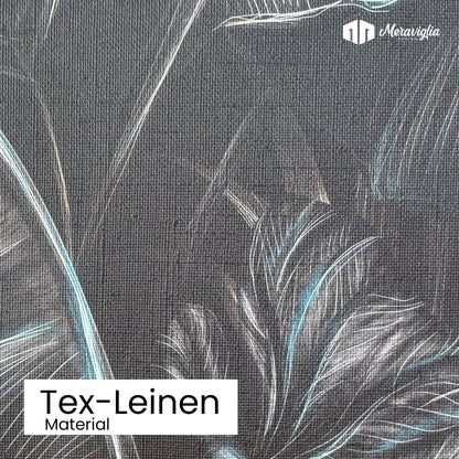 Tapete Midnight Jungle Detailansicht Material Tex-Leinen