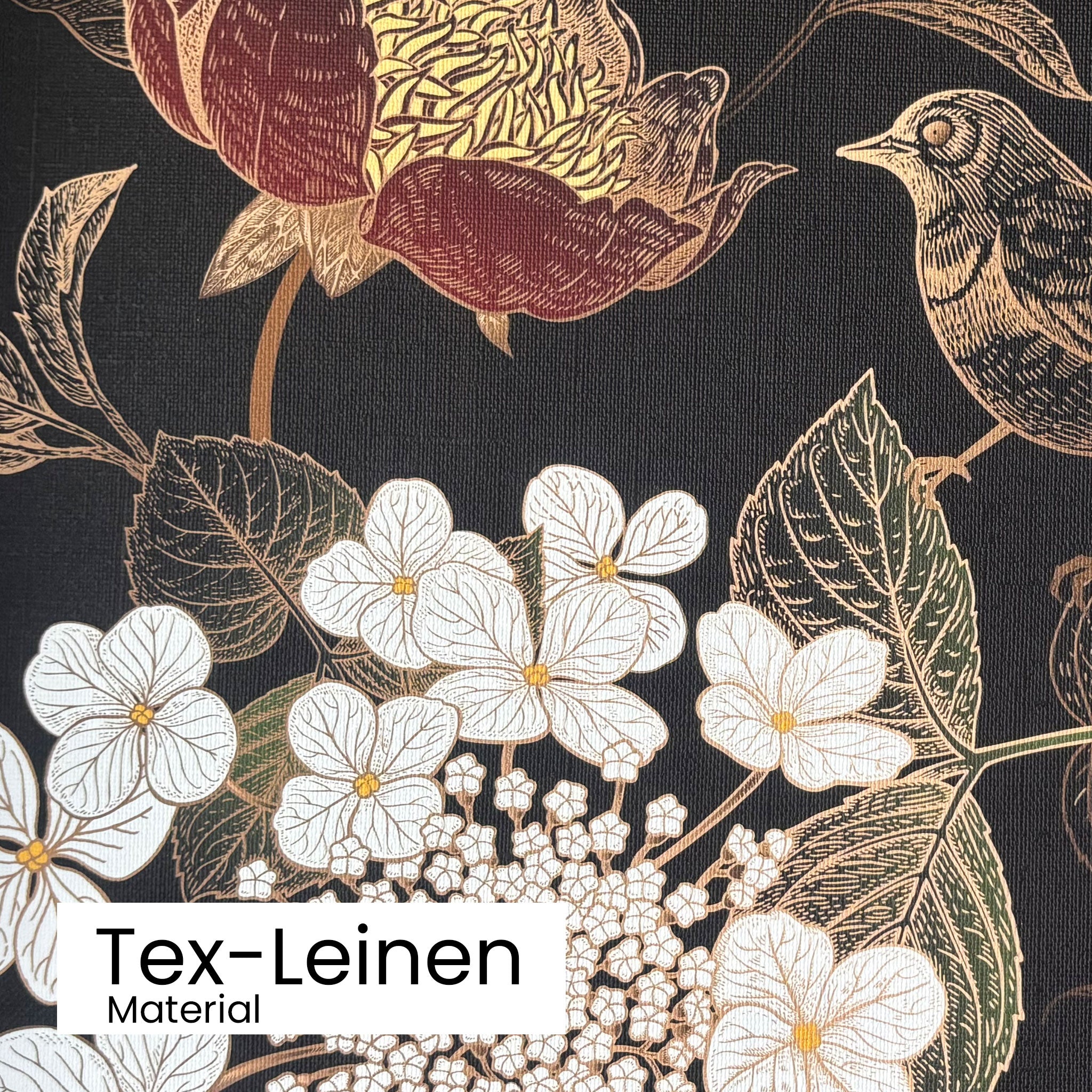 Tapete Nocturne Jardin Detailansicht Material Tex-Leinen