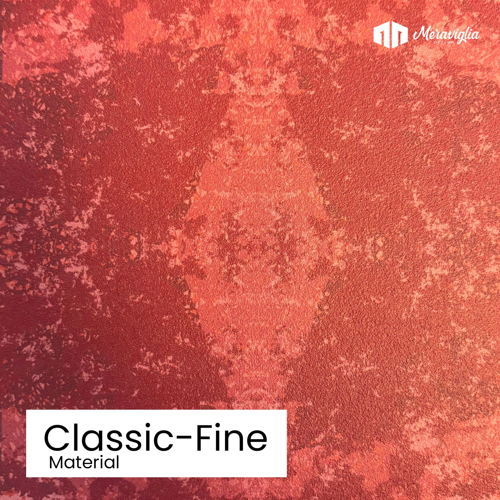 Tapete in Rottönen auf Material mit feiner Sandstruktur
