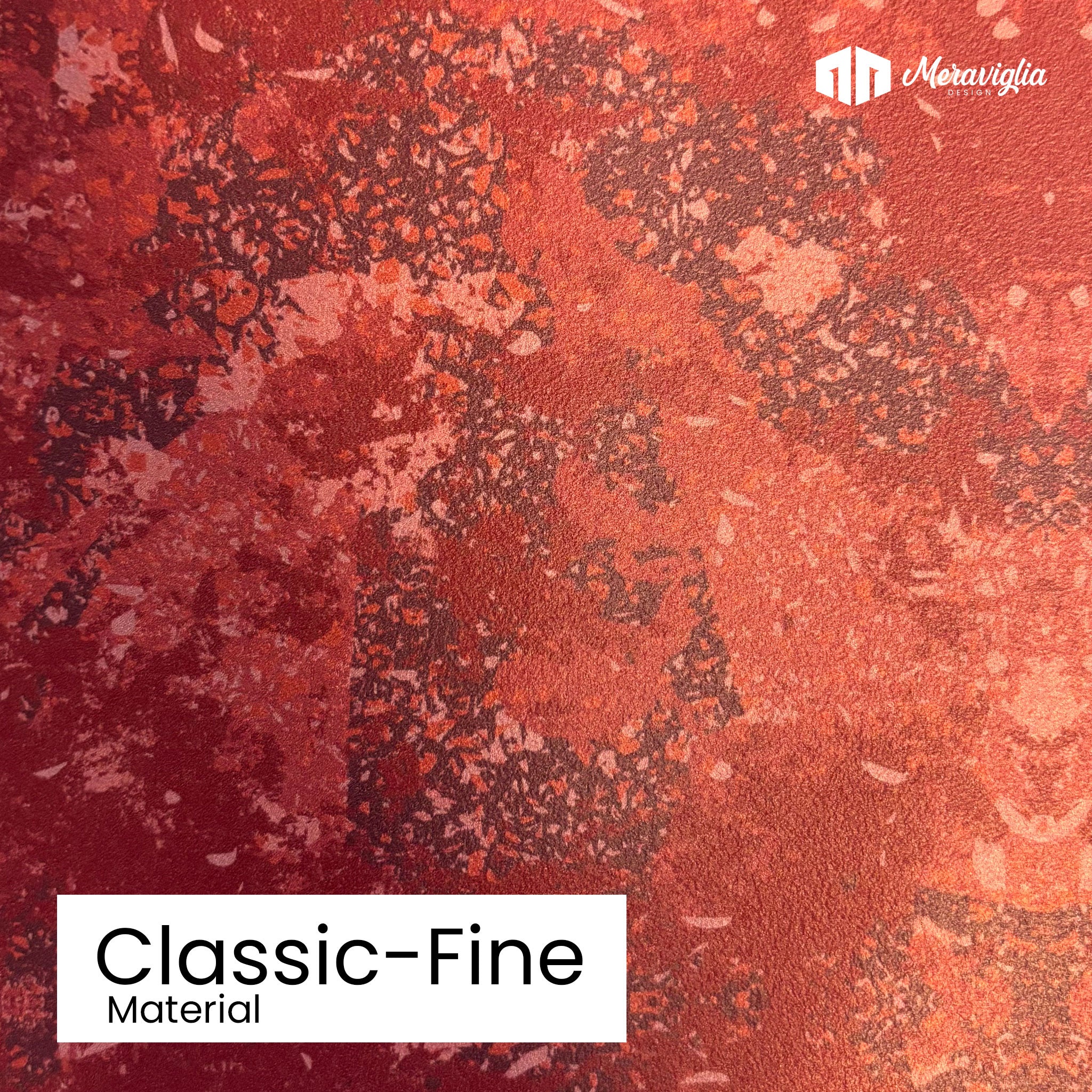 rote Tapete auf Material Classic Fine Detailansicht
