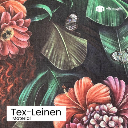 Tapete Tropical Muse Detailansicht Material Tex-Leinen