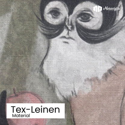 Affentapete in Material Tex-Leinen Detailansicht